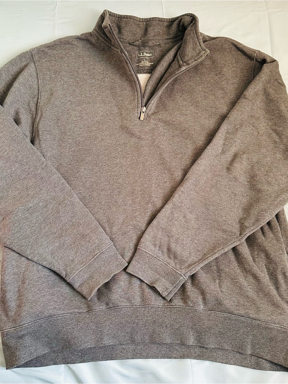 L.L. Bean Half-Zip Pullover Sweater - Heather Gray